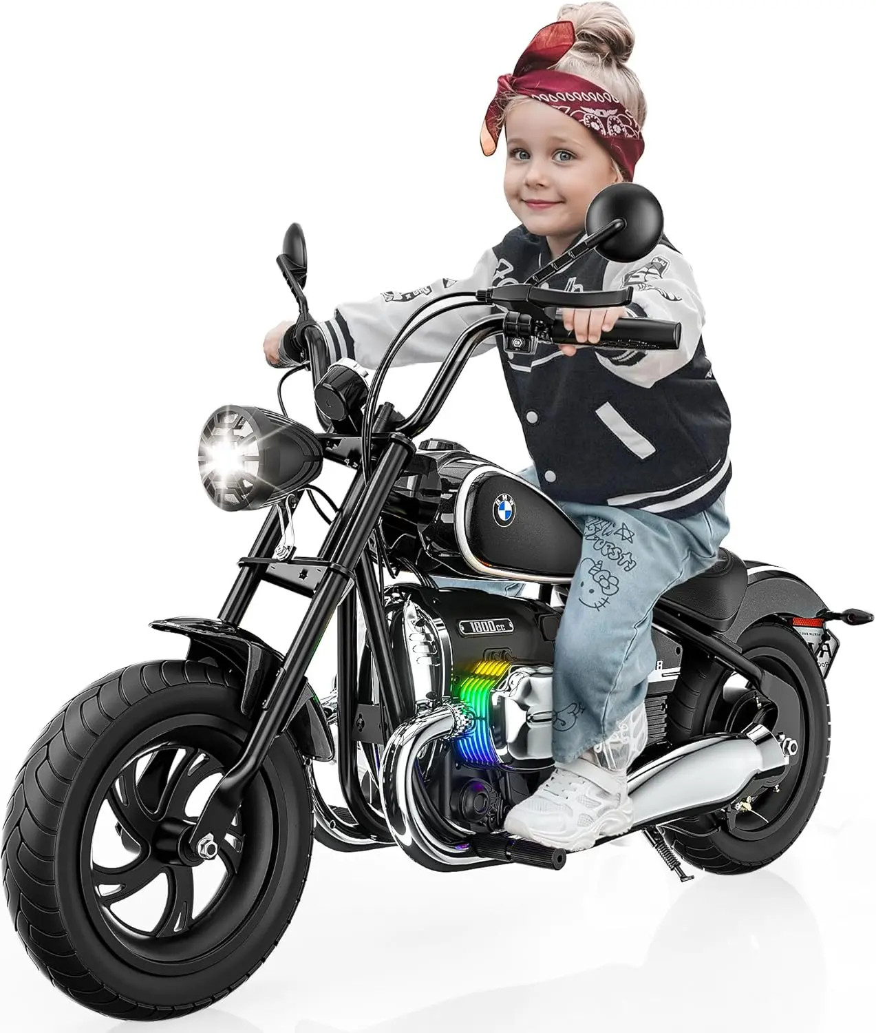 Licensed BMW 24V Electric Motorcycle for Kids 5+, Kids Electric Dirt Bike W/Peak