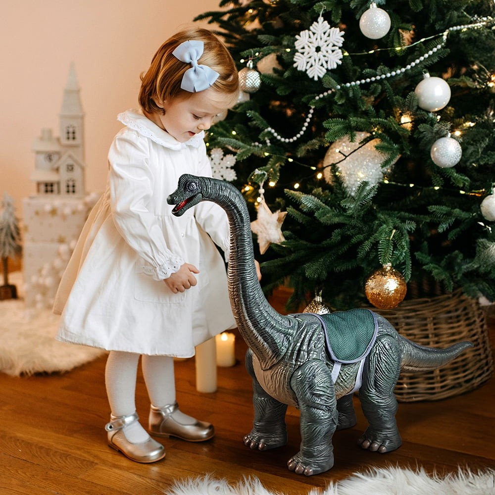 Wonder Living Dinosaur Ride on Toy Cars for Kids,Realistic Brachiosaurus Push Ca