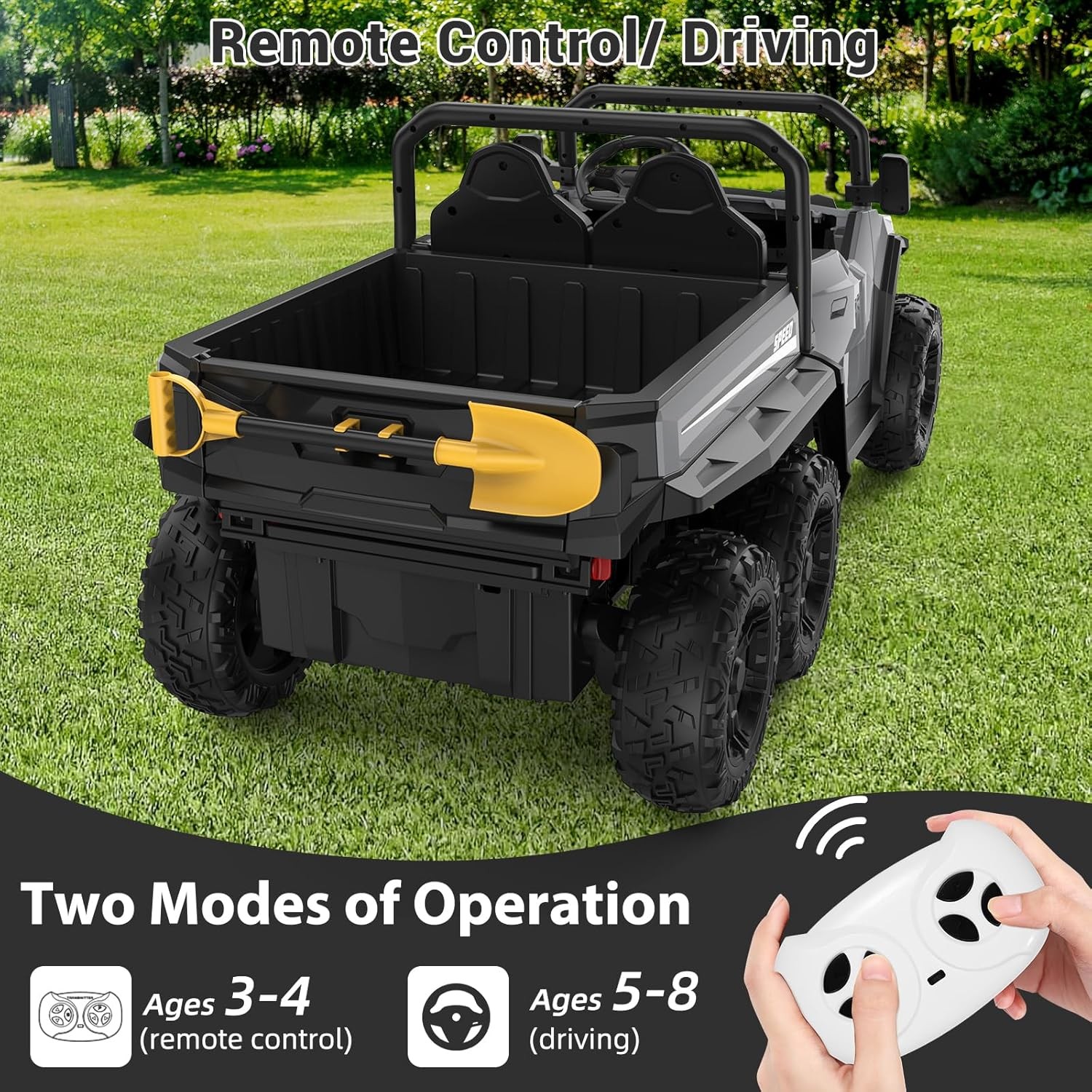 24V 4WD Electric Ride On Dump Truck with Remote Control | 2-Seater Kids