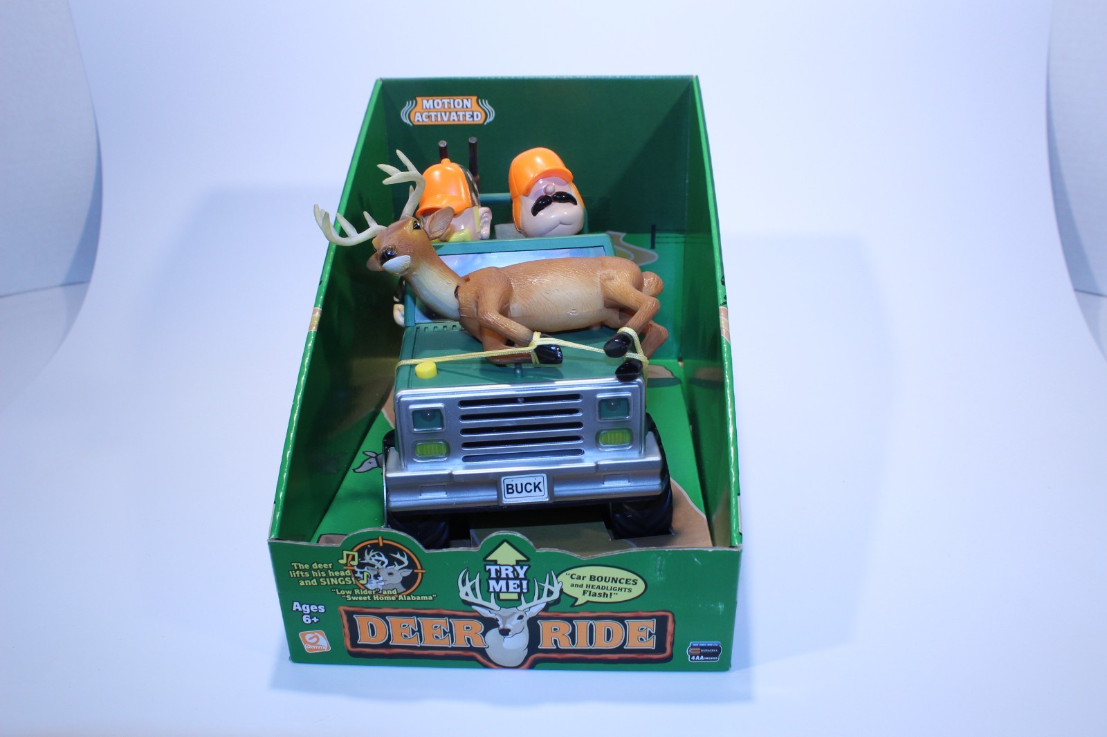 Gemmy Deer Ride Motion Activated Singing Buck Works Except Bouncing New Batt.