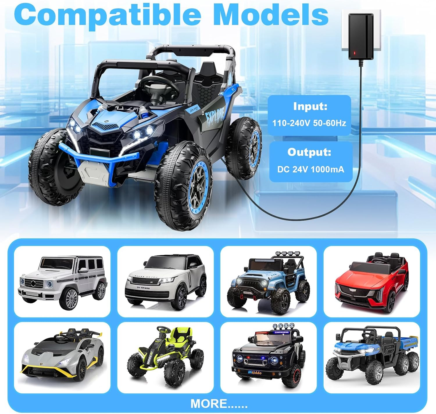 24V Charger for Kids Ride On Car 24 Volt Battery Charger for Ride On Toys