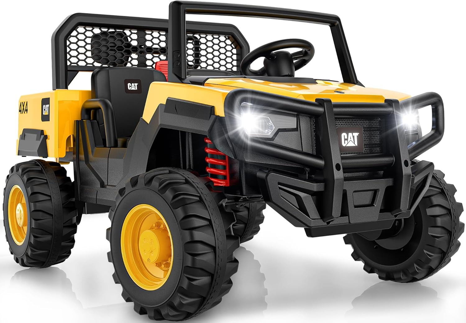 2 Seater Licensed Caterpillar Ride on Dump Truck, 24V Ride on Toys with 4×100W M