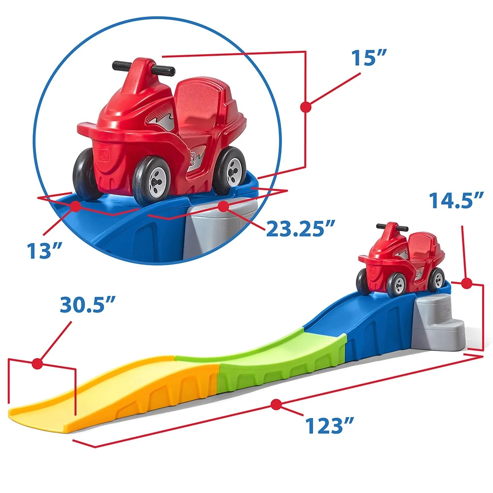 Kids Ride On Toy Car Roller Coaster Riding Track Indoor Outdoor Play Set
