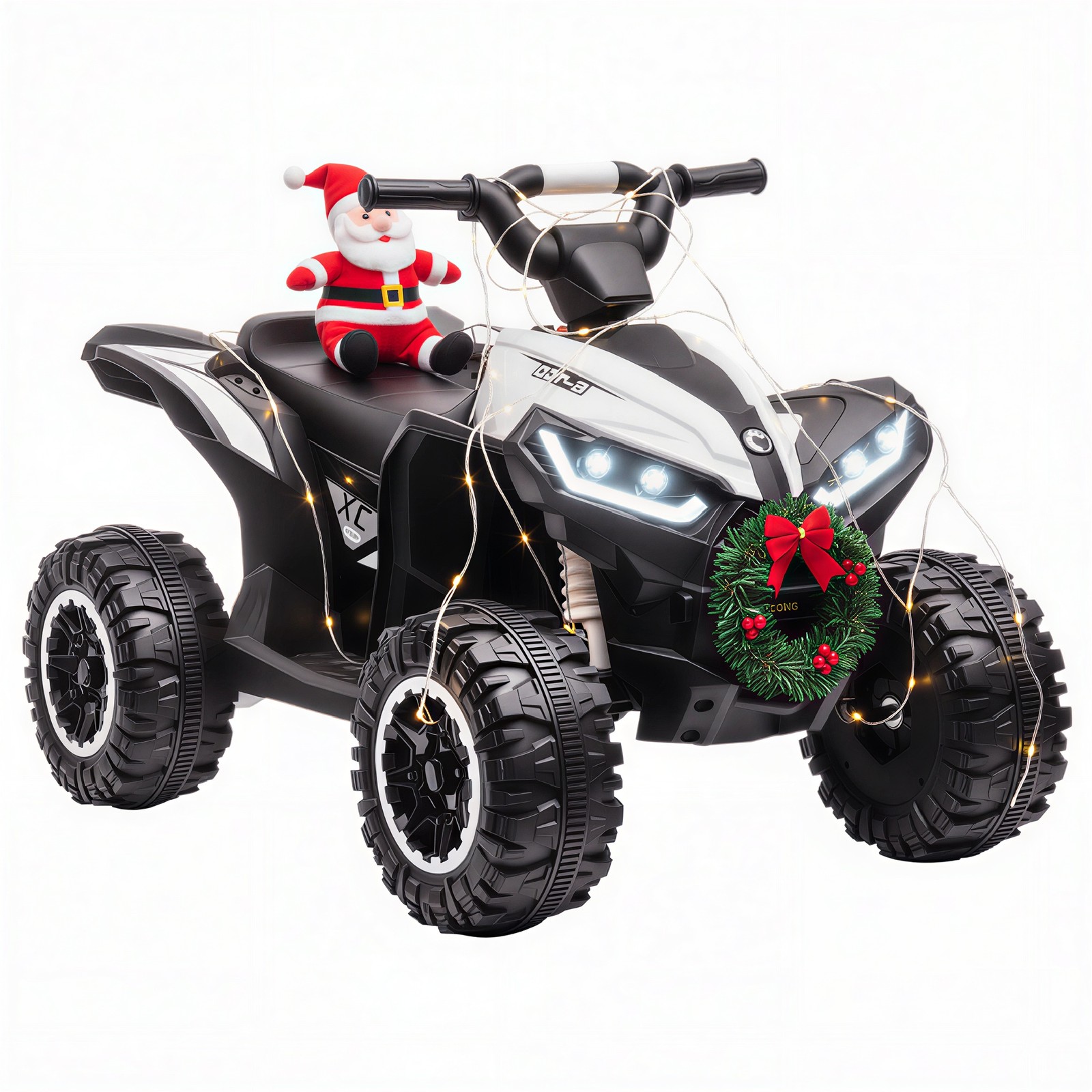 12V Kids ATV Quad Car with Forward & Backward Function, White