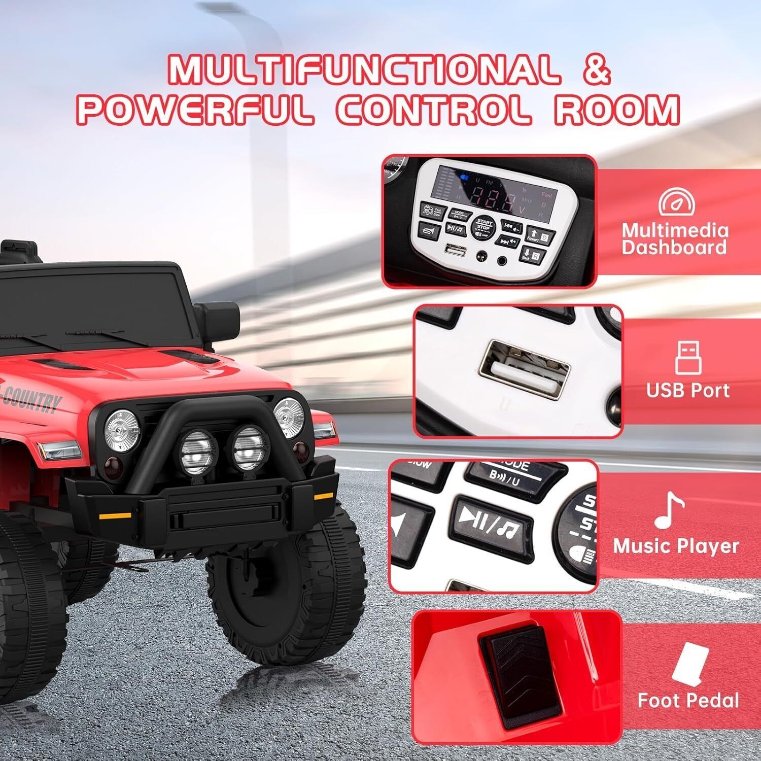 12V Kids Ride On Truck Car Battery Powered Electric Vehicle with Remote Control