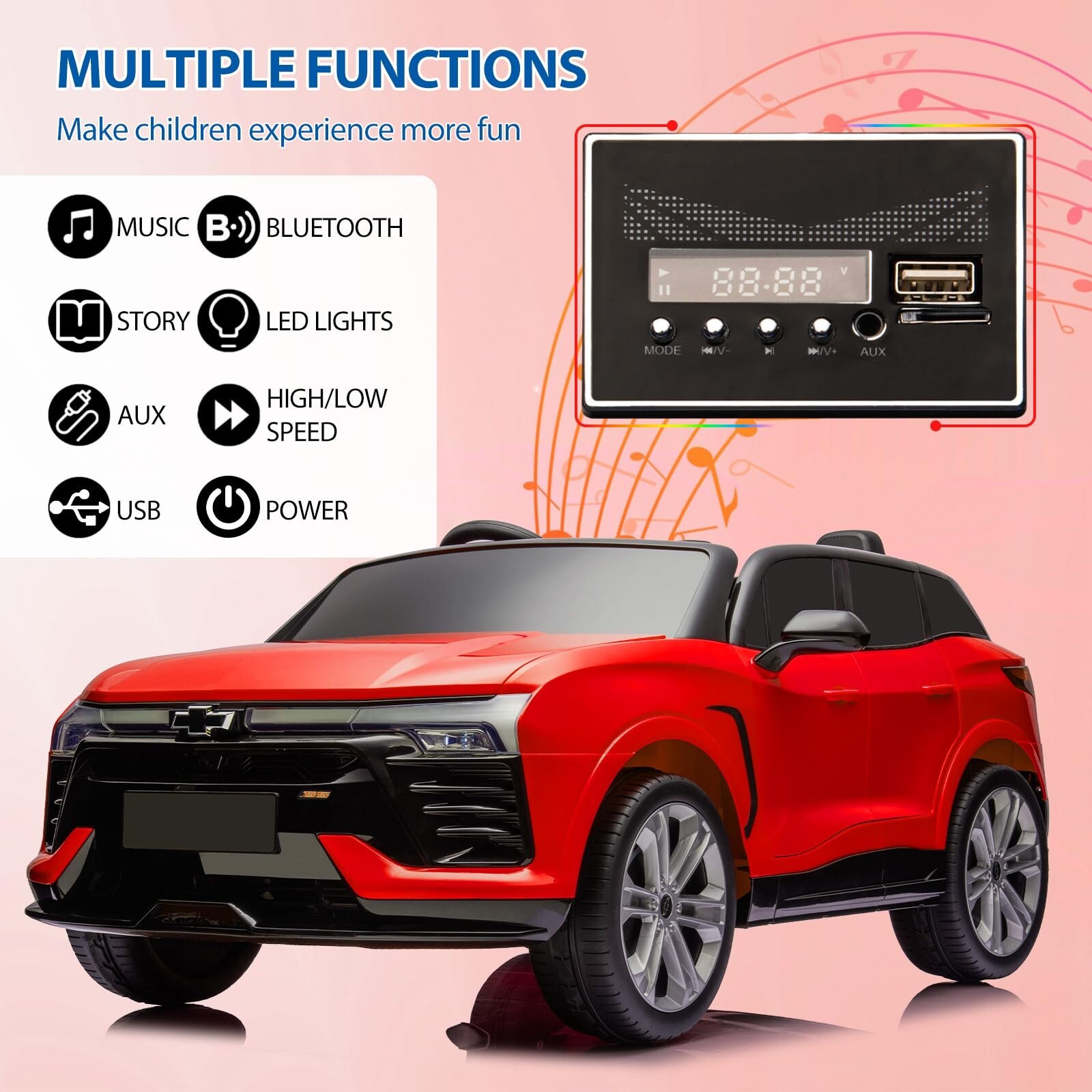 Kids Ride On Car 24V 2-Seater SUV Licensed Chevrolet Blazer w/ Remote Control