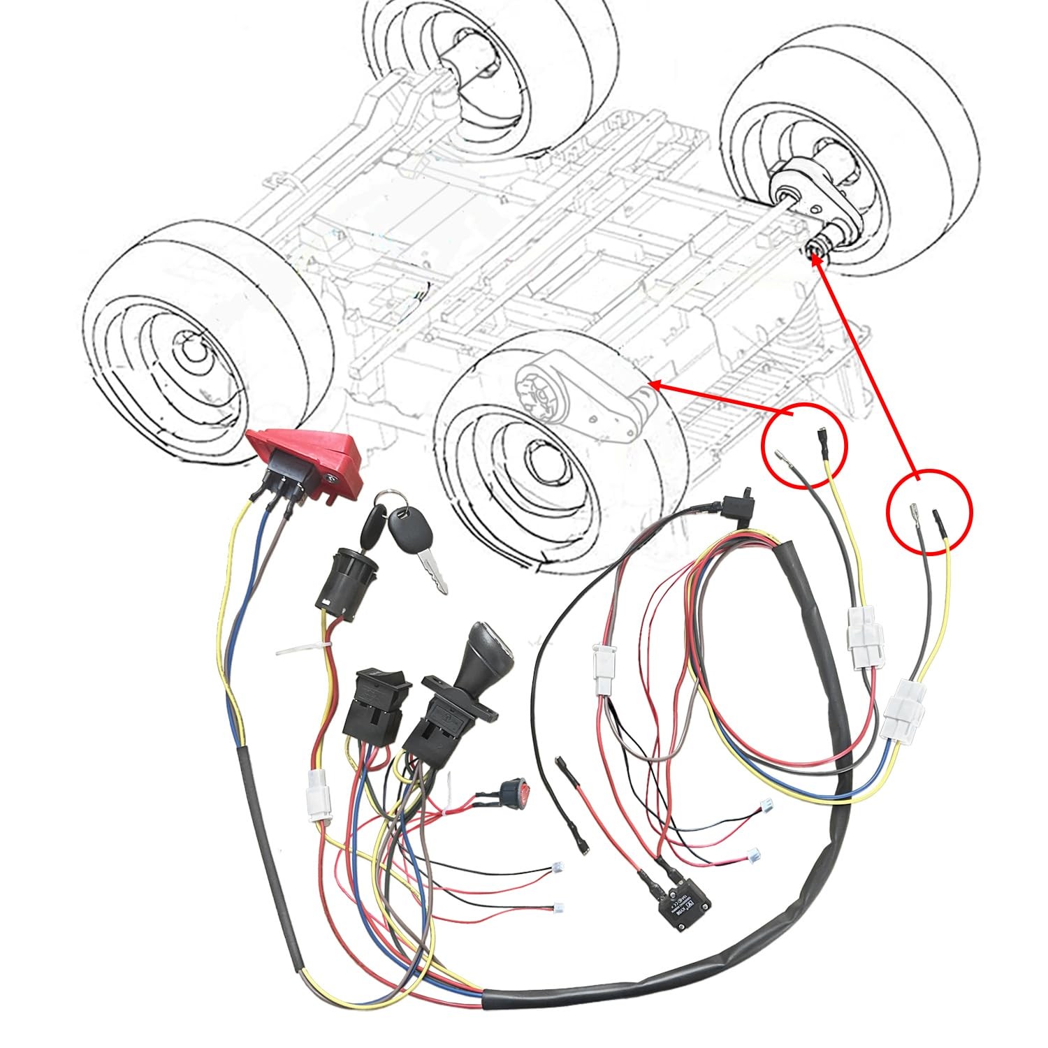 6V 12V 24V DIY Wire Harness Electric Conversion Kit for Kid’s Ride On Toys…
