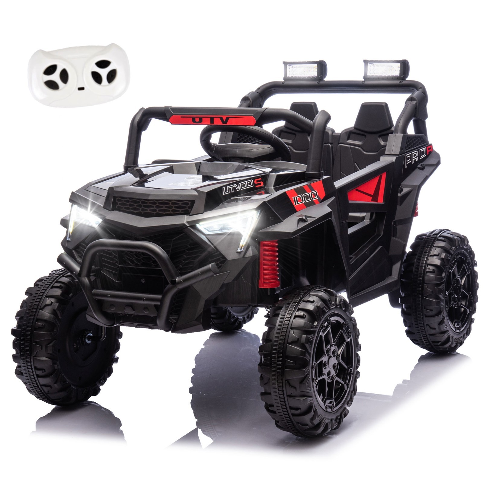 24V Kids Electric Car Ride on UTV Battery Power Wheels with Remote Control Black