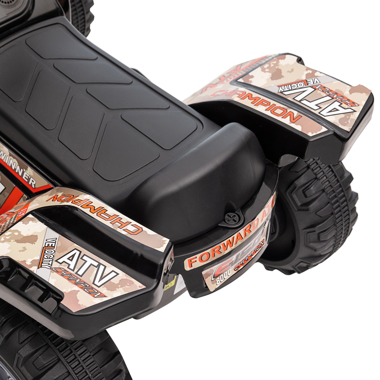 Kids 6V Battery Powered Ride On Car Quad Four Wheeler ATV Toy with Music Black