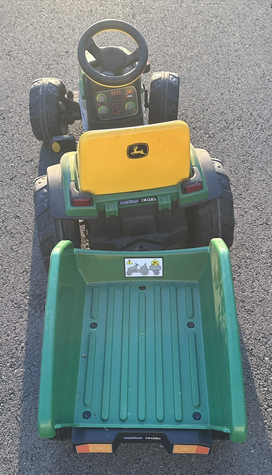 Peg Perego John Deere Farm Tractor and Trailer Pedal Ride-On Toy for Kids
