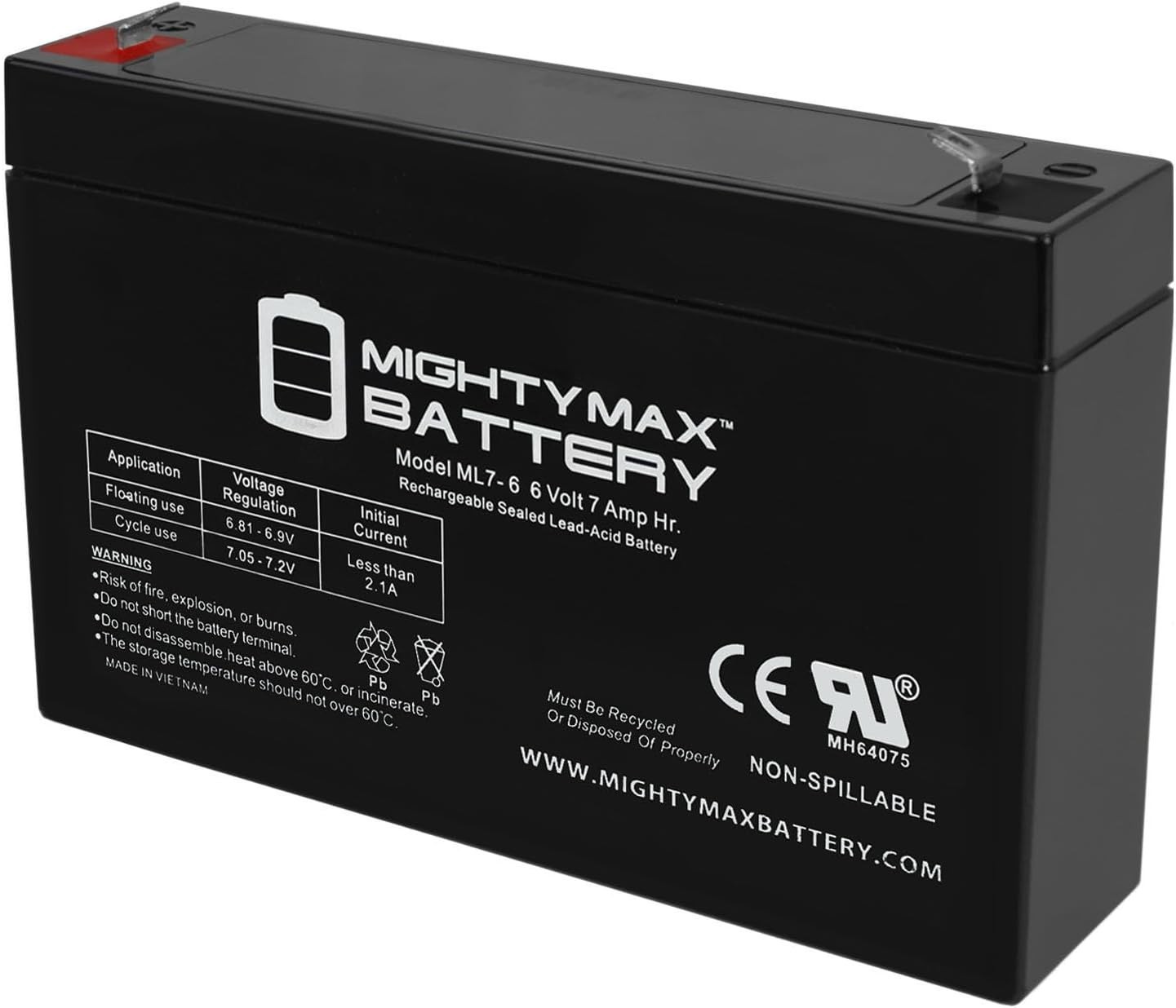 6V 7AH SLA Battery Replacement for Kids Ride On Car Power Wheels Scooter 6 Volt