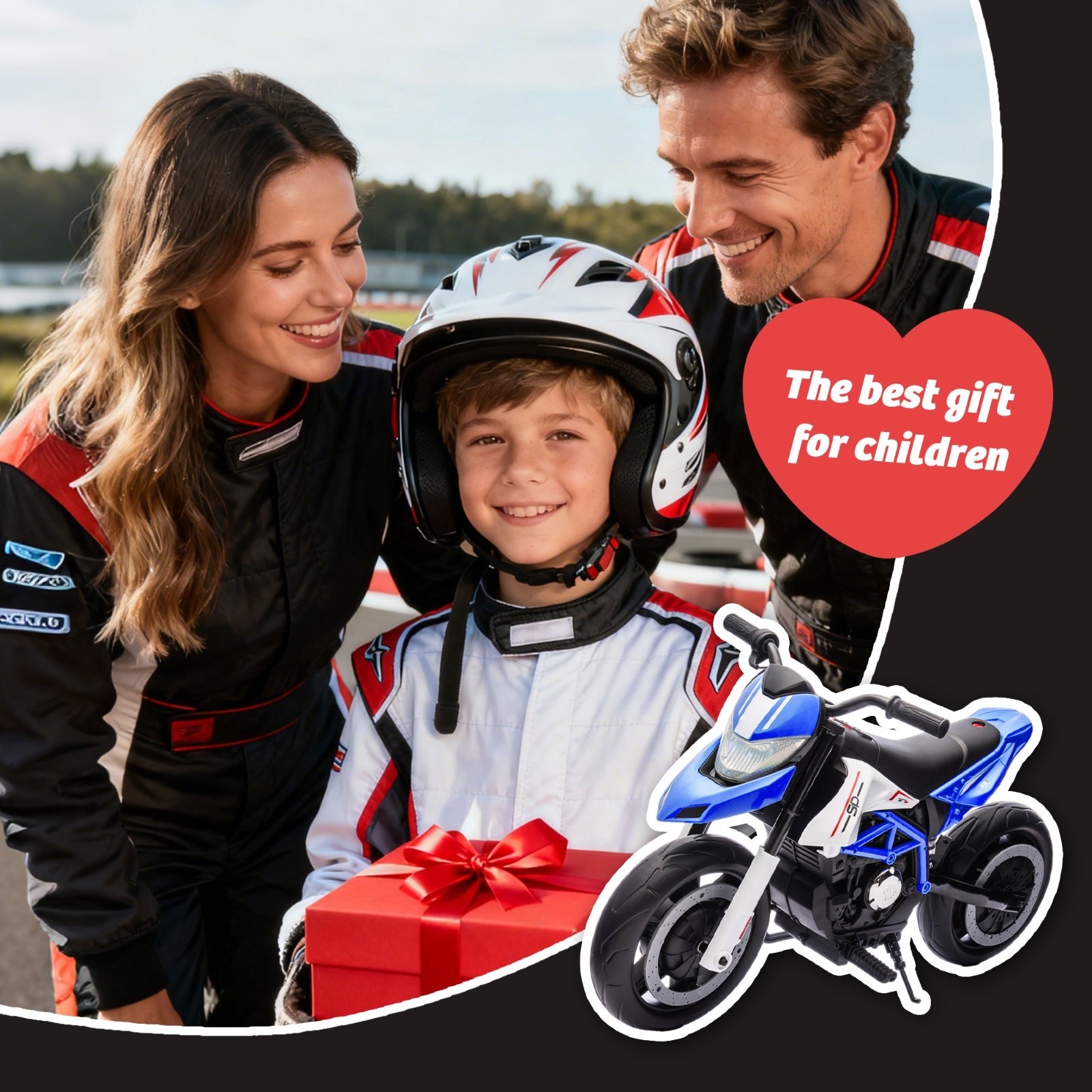 24V Kids Electric Motorcycle Ride On Toys Electric Bike for age 6+, Blue