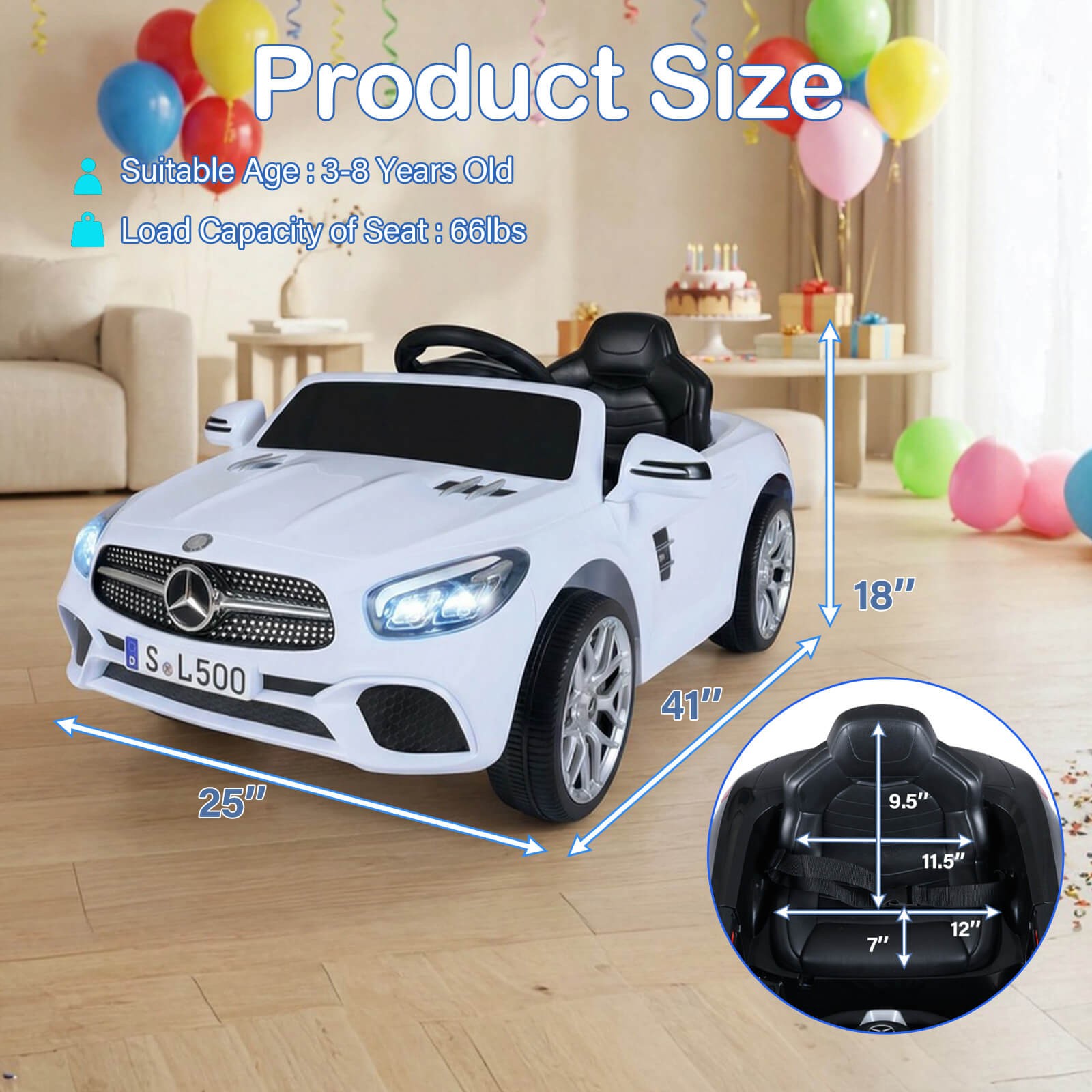 Licensed Mercedes-Benz SL R231 Kid’s Ride on Car 12V Electric Vehicle w/ Music
