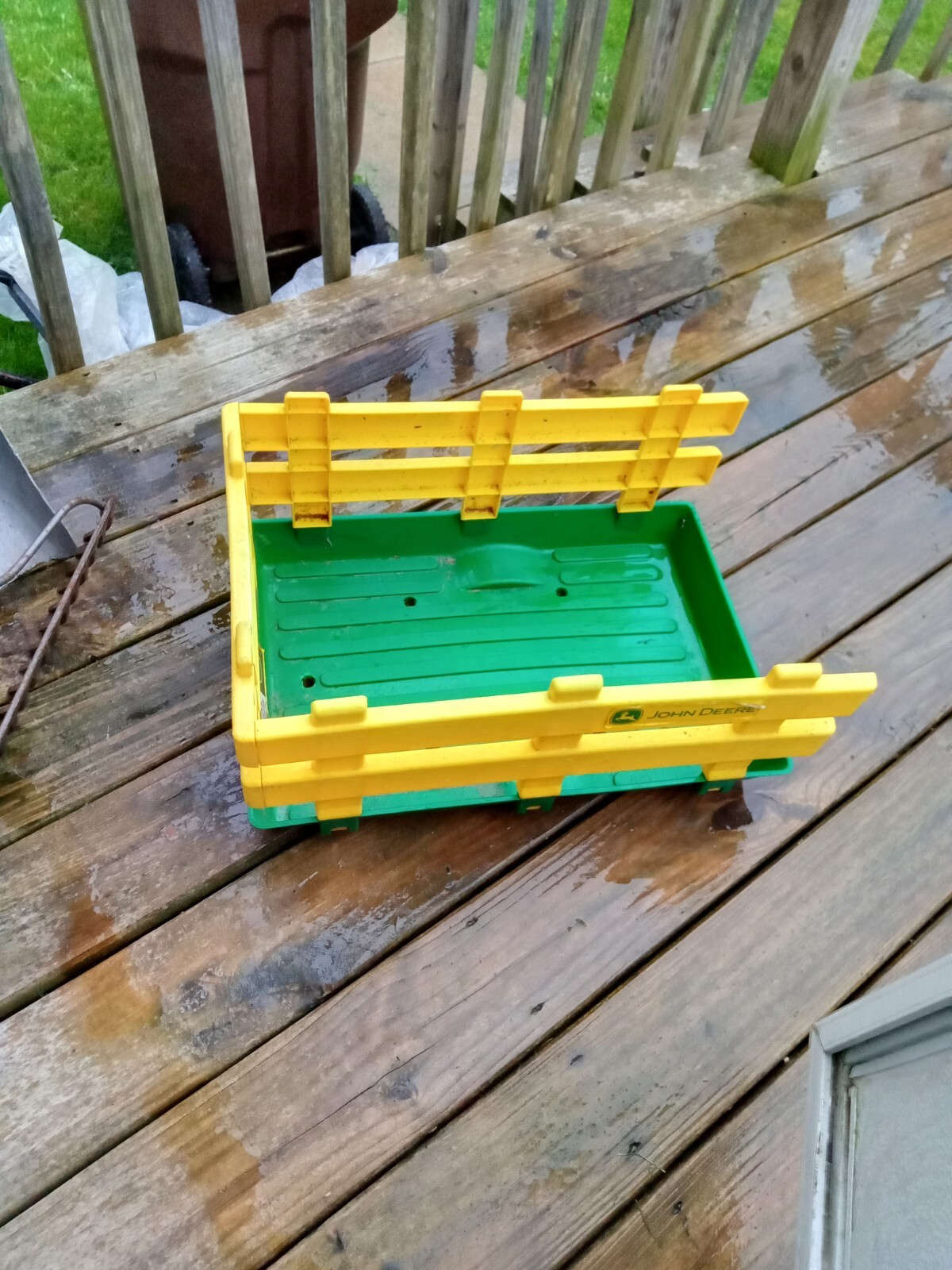 Peg Perego John Deere Tractor Trailer Cargo Box Only Replacement Yellow /Green