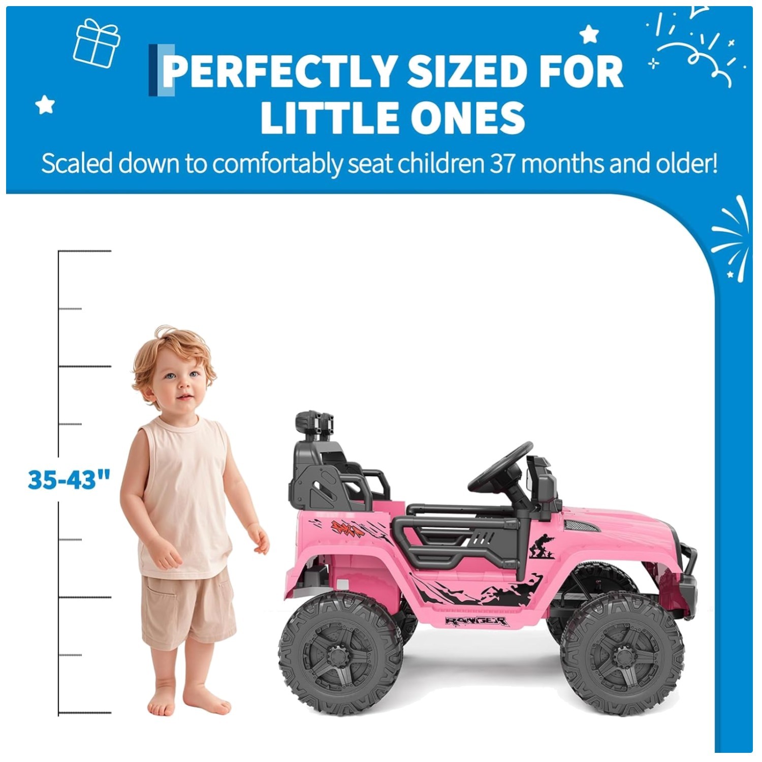 12V Ride on Toys with Parent Remote Control Toddle