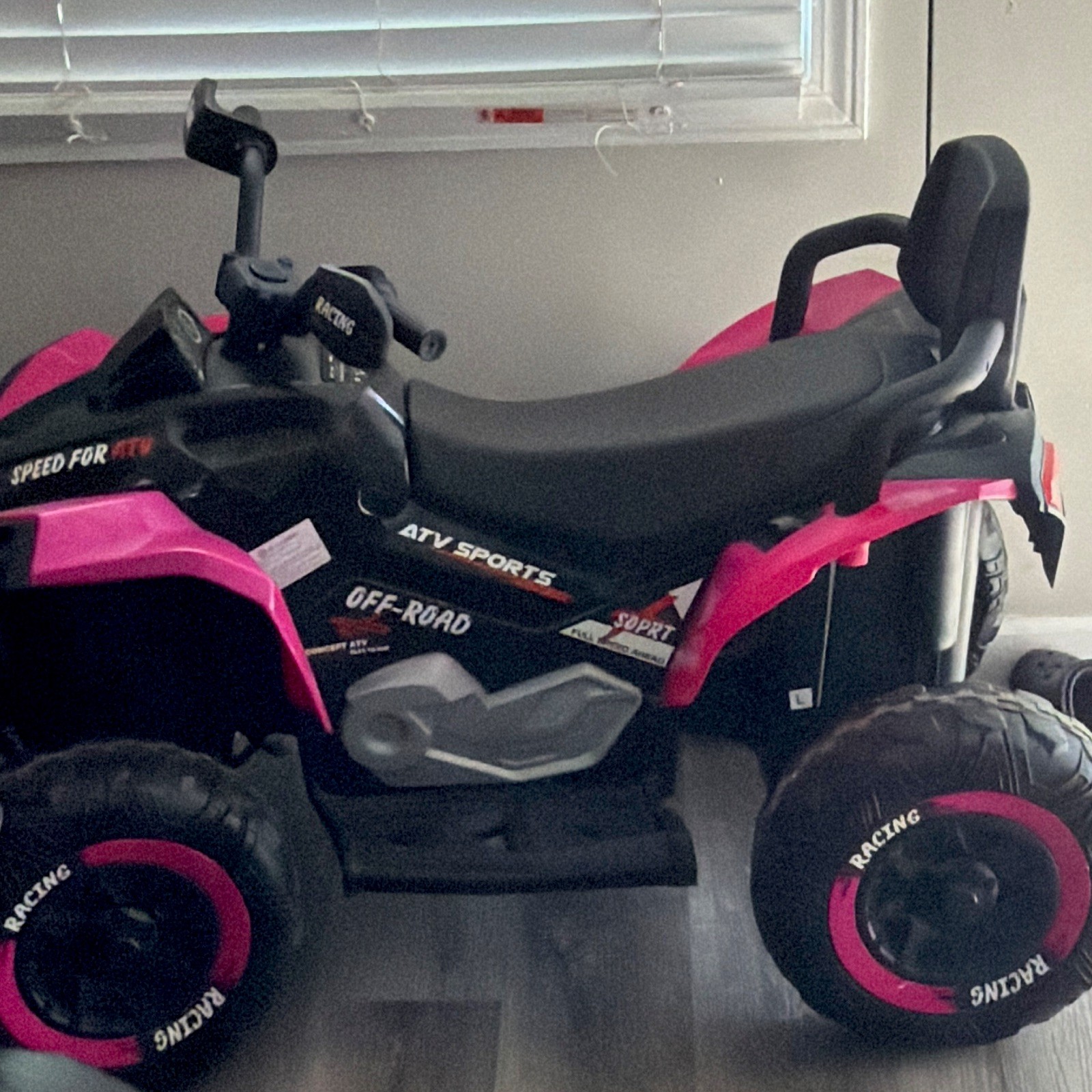 Battery-Powered Kids Ride-On ATV Quad 4-Wheeler, Pink/Black, Ages 3-7