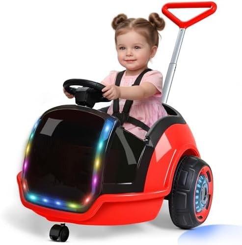ANPABO 3-in-1 Electric Push Ride On Car, 12V Kids Ride On Toy w/Remote Contro…