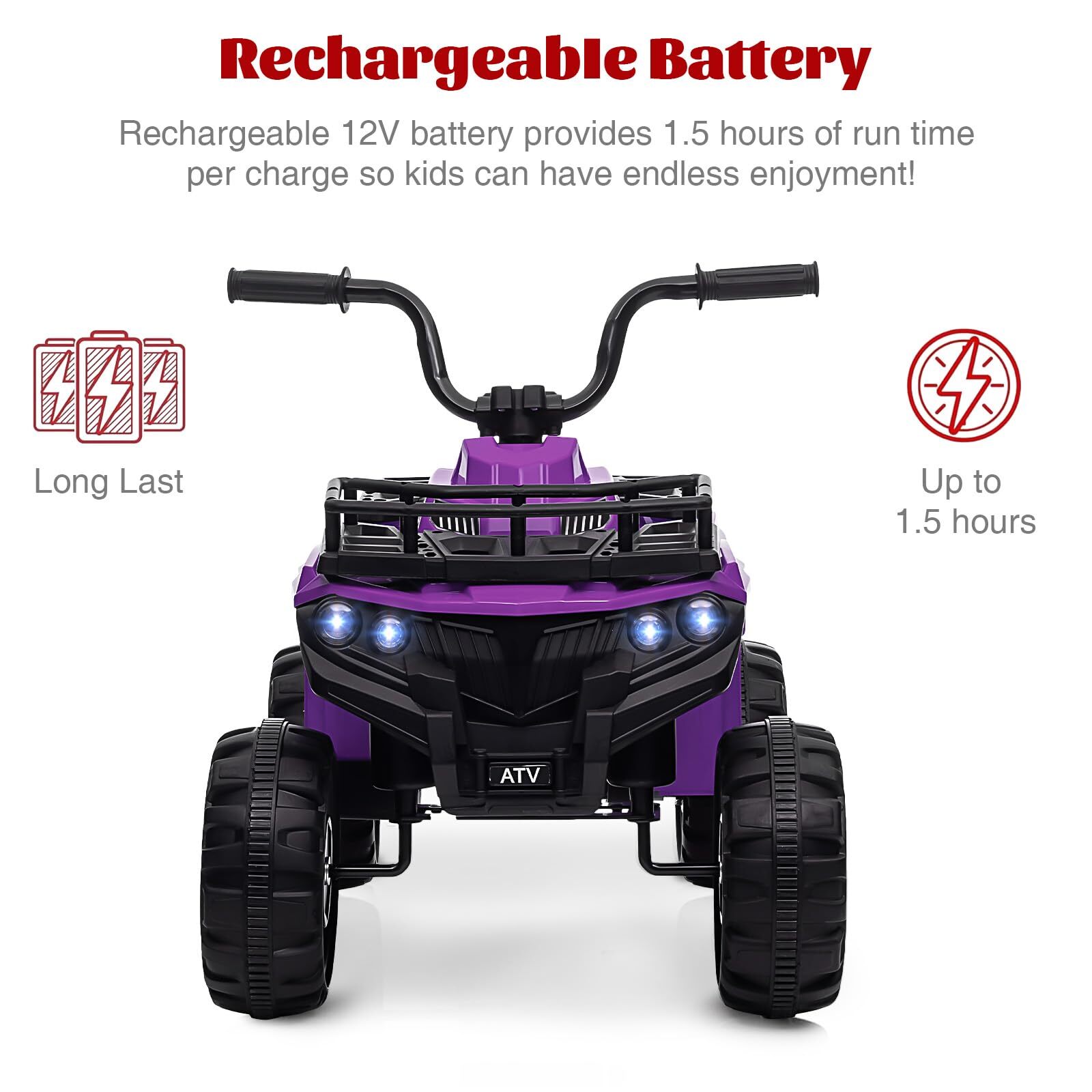 🔥☑️12V Kids Ride On Electric ATV Kids 4 Wheeler Quad ATV Play Car w/ High/Low S