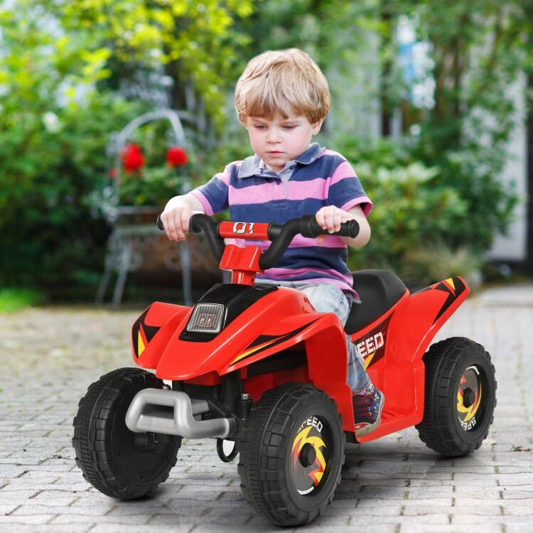 6V Battery Powered Kids Ride On Electric ATV Car Gift Toddler w/ 4 Large Wheels