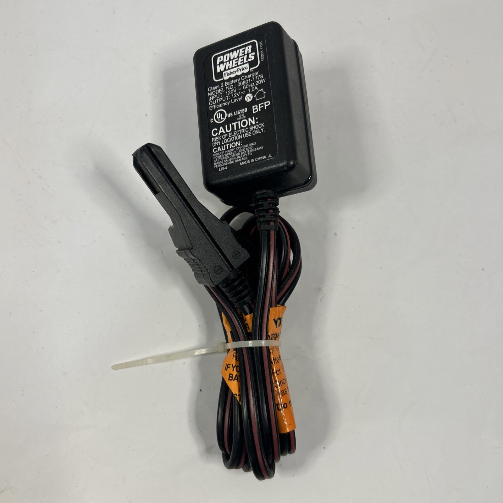 Power Wheels 00801-1778 Fisher Price 12V 1 amp Charger For grey Battery cube