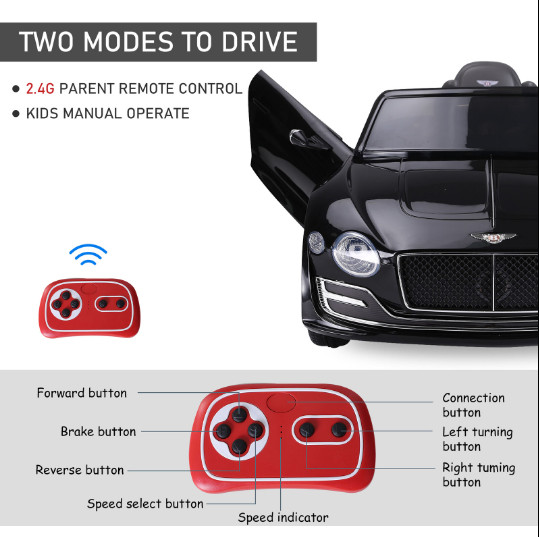 Bentley Style 12V Kids Electric Car Ride-on Vehicle Toys Parent Remote Control