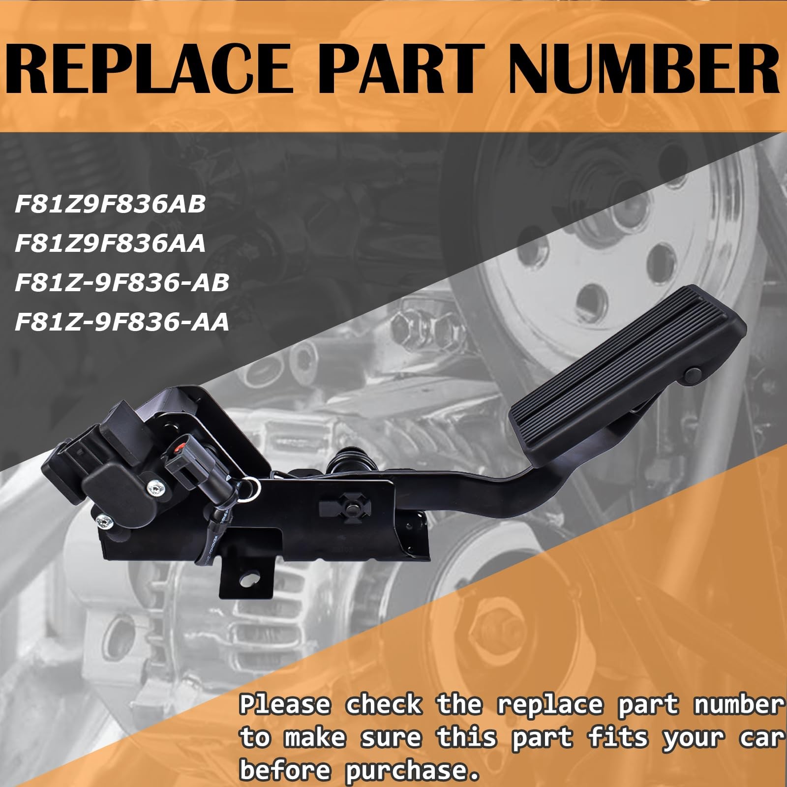 F81Z9F836AB Accelerator Gas Pedal & Sensor Fits for F250 F350 F450 F550 Excur…