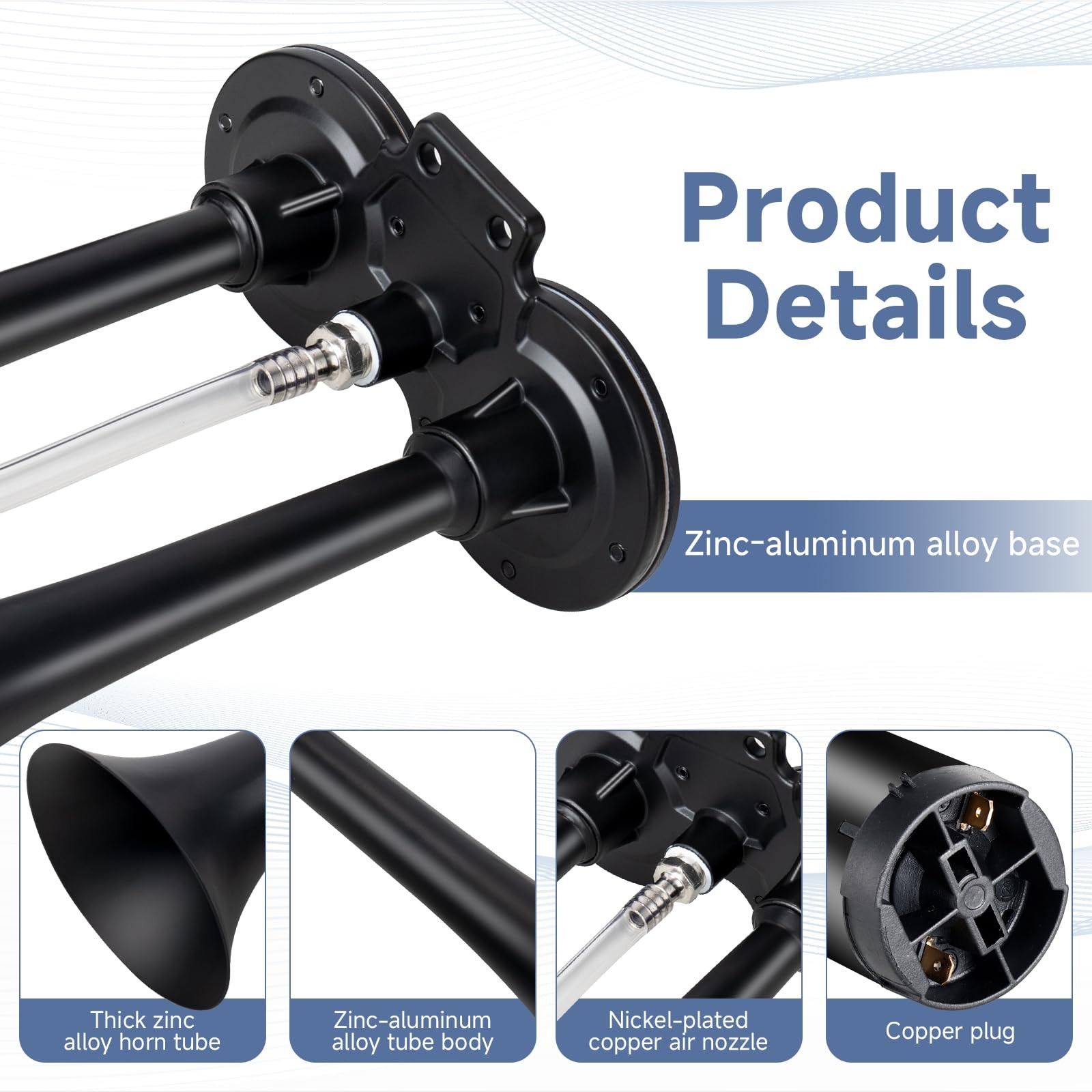 Loud Train Horn for Car 12V 150db Super Loud Air Horn Dual Trumpet Truck Horn…