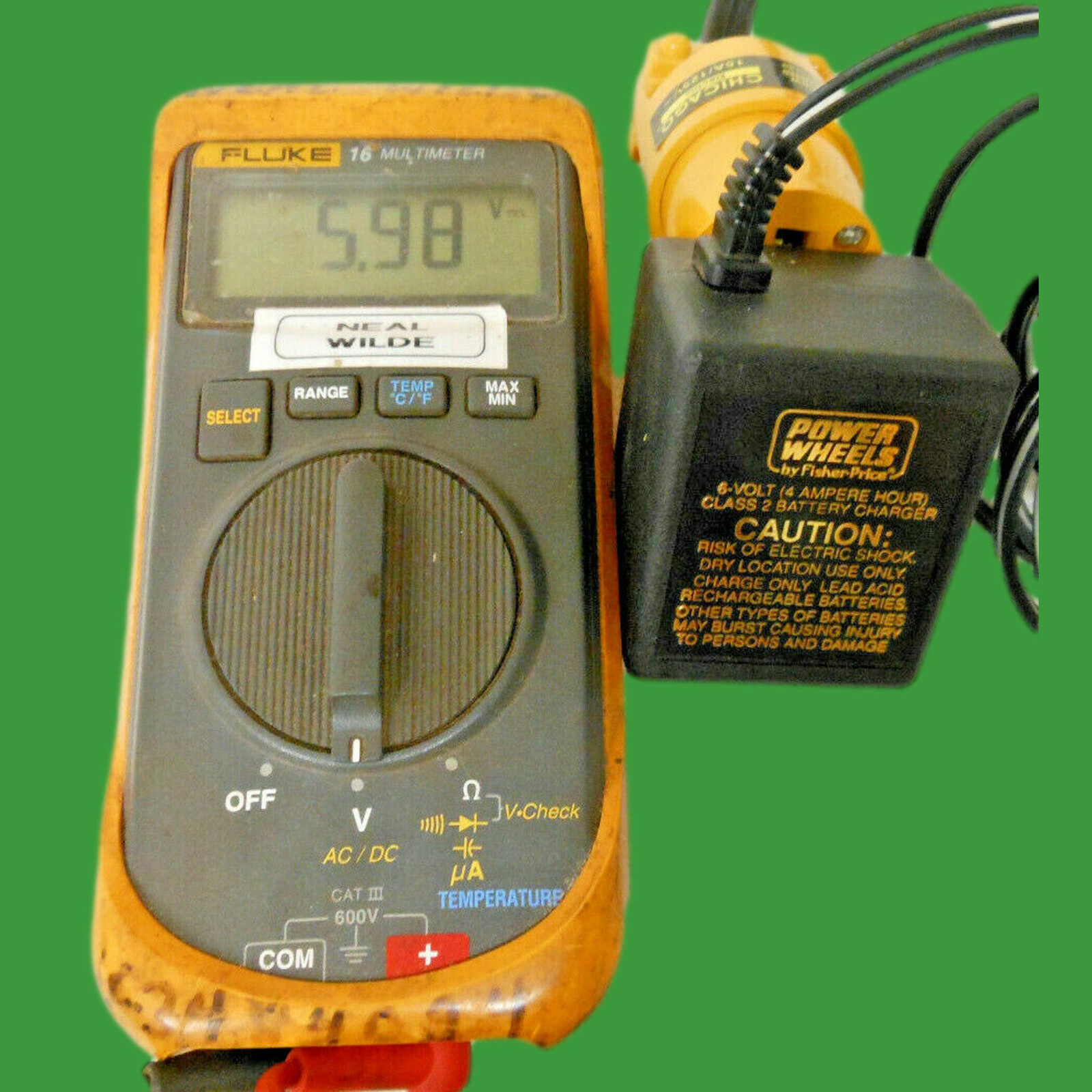 Fisher Price Power Wheels 040135 Adapter Power Supply 00801-0976 6V 400mAh 4Ah