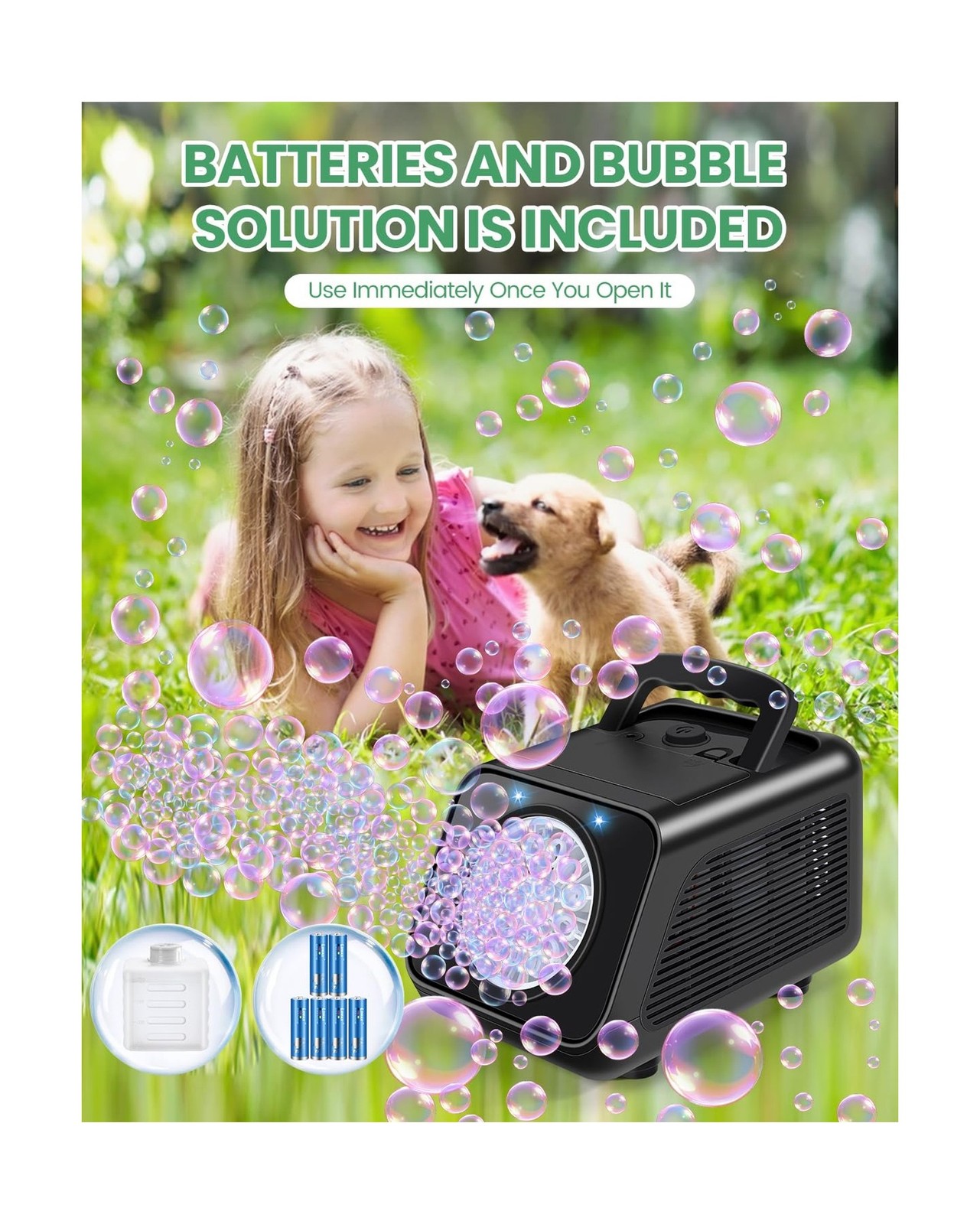 Bubble Machine Automatic Bubble Blower for Kids: Battery Operated B… Fast Ship