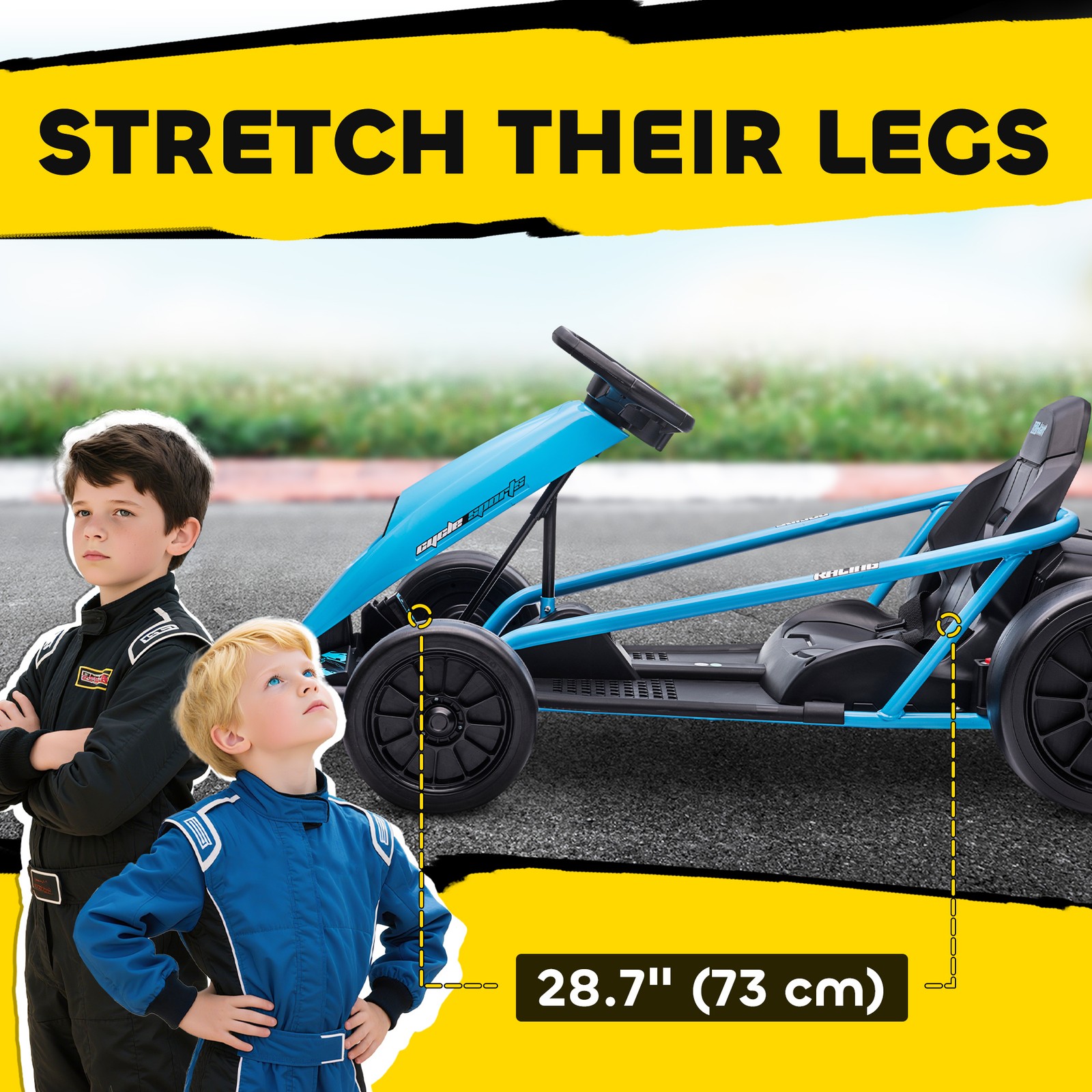 24V Electric Go Kart for Kids, Drift Ride-On Racing Go Kart with 2 Speeds,…
