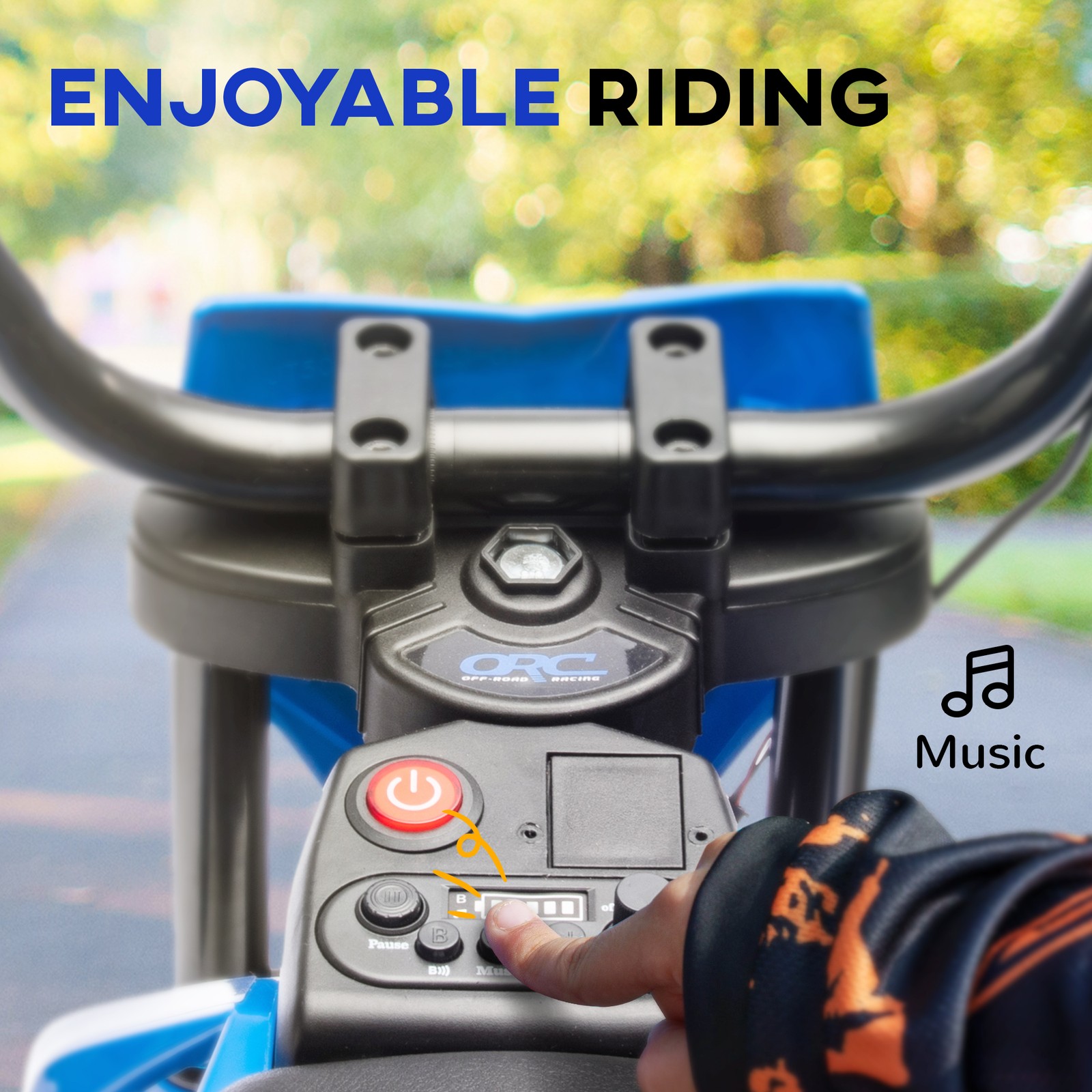 12V Kids Electric Motorcycle Twist Grip Throttle Training Wheels Rear Suspension