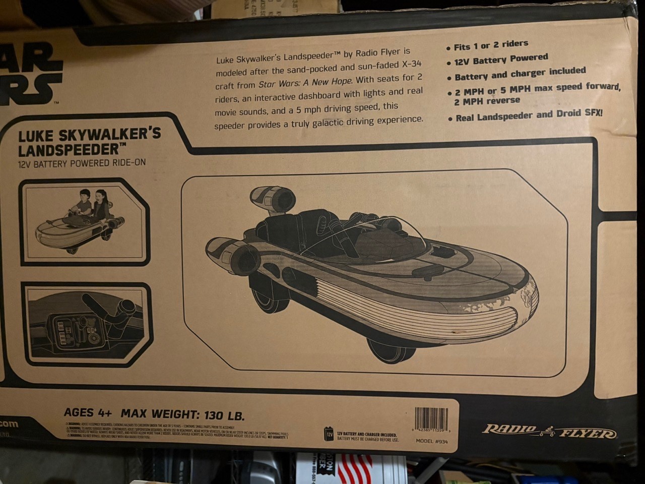 Star Wars Radio Flyer Luke Skywalker’s Landspeeder 2017 New In Box