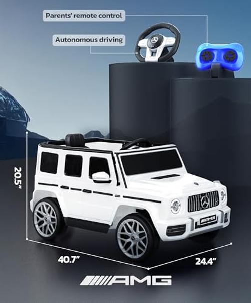 Licensed Mercedes-Benz AMG G63 Ride on Toys,Electric Car for Kids White
