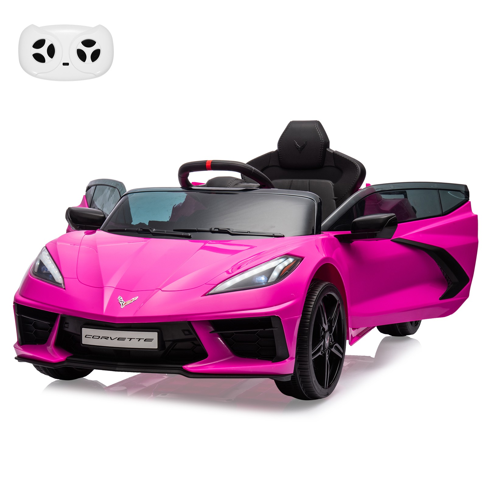 12V Battery Powered Car for Kids Licensed Corvettes Toddles Music LED Lights