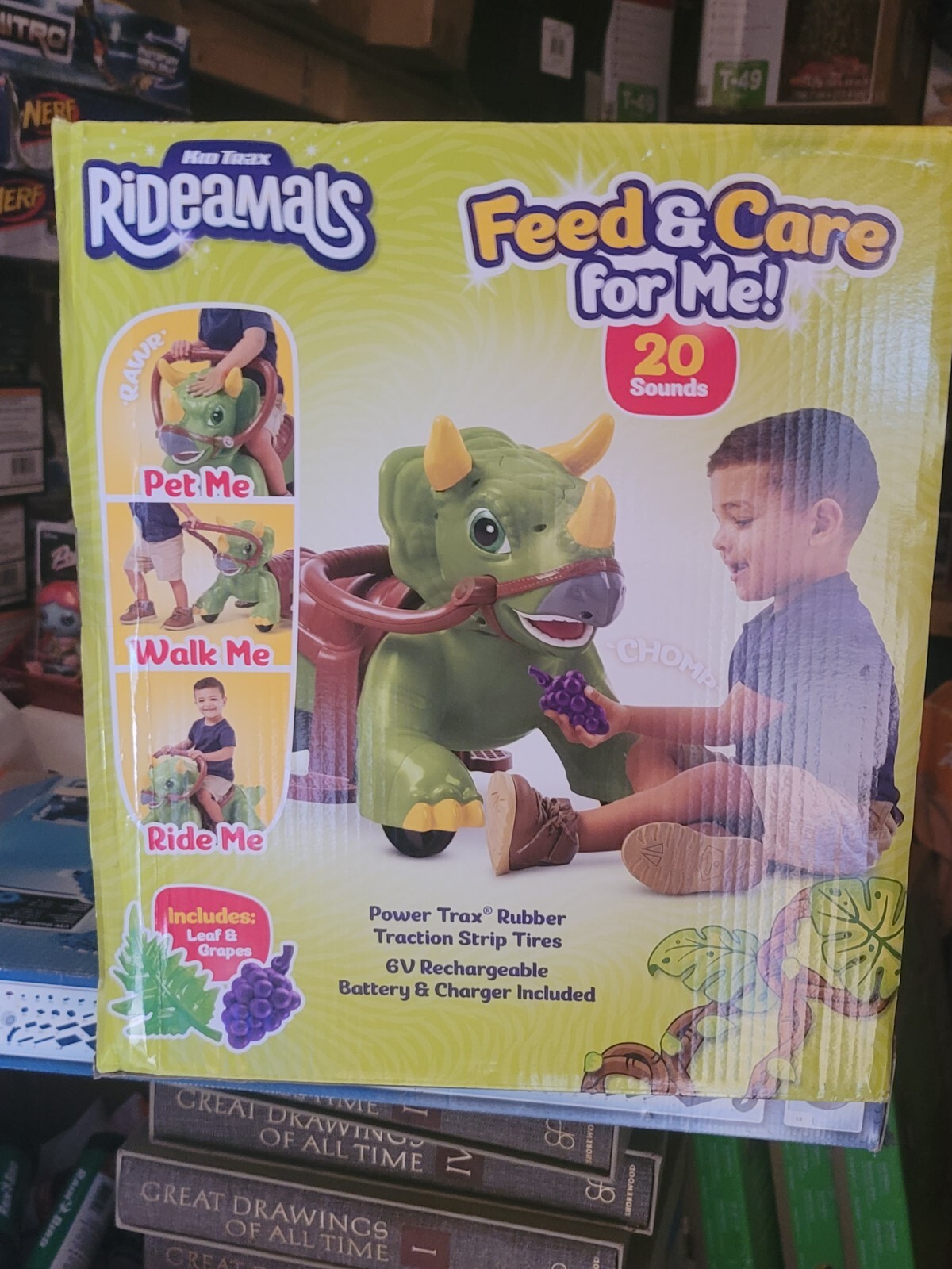 KID TRAX RIDEAMALS Dino Dinosaur Triceratops RIDE-ON TOY NEW Rare HTF 18-30 Mths