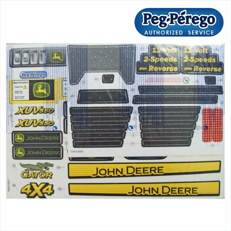 Peg Perego MMEV0802 John Deere Gator XUV Tractor Decal Label Set Genuine Peg