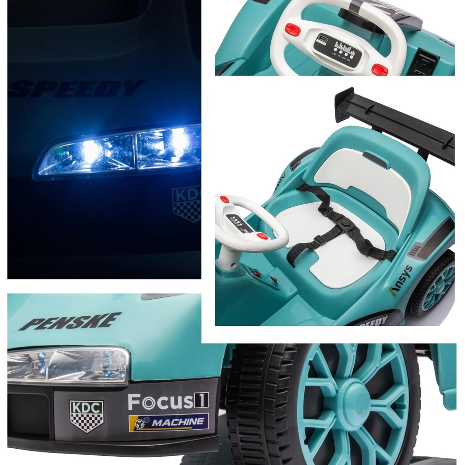 6V Electric Ride-on Racer Go Kart for Kids With Remote Control & Pedal Operation