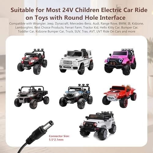 24v Battery Charger for Kids Ride on Cars – Compatible with Power Wheels, | Ebay