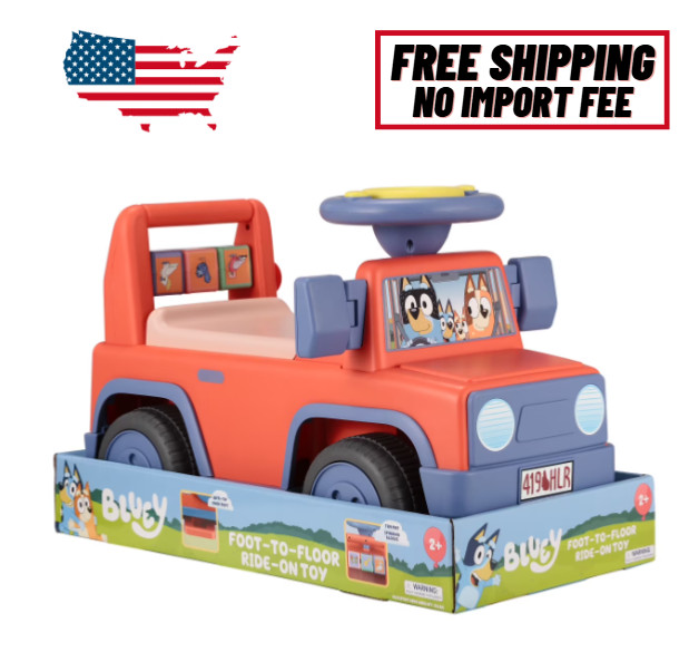 Bluey Licensed Interactive Ride-On Push Car for Boys and Girls Ages 1-3