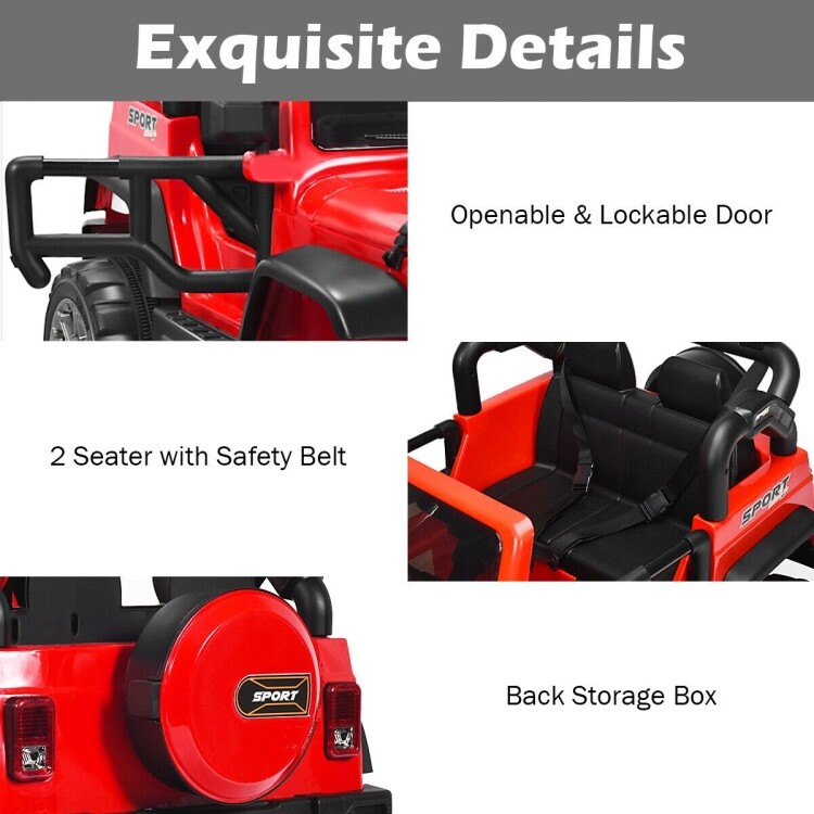 12V 2-Seater Ride on Car Truck with Remote Control and Storage Room
