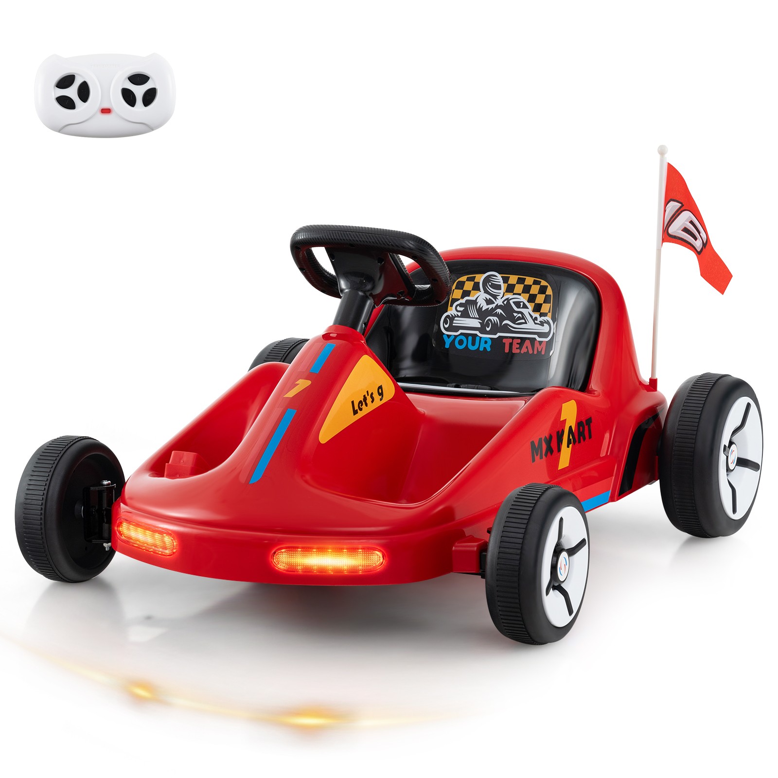 12V Kids Electric Go Kart 7AH Battery Powered Ride on Race Toy w/ Remote Control