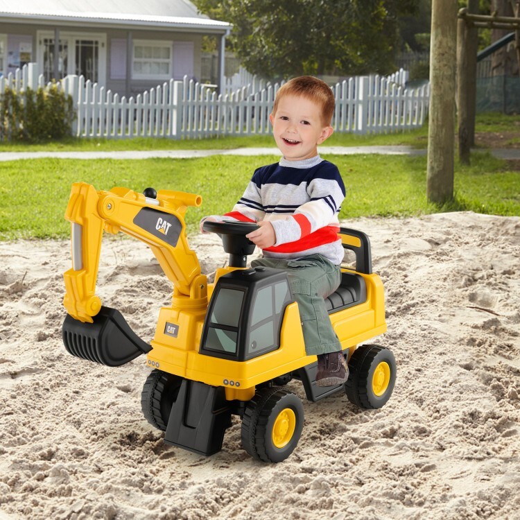 Kids Excavator Ride-On Digger Car Toy Gift Toddlers With Hidden Storage Space