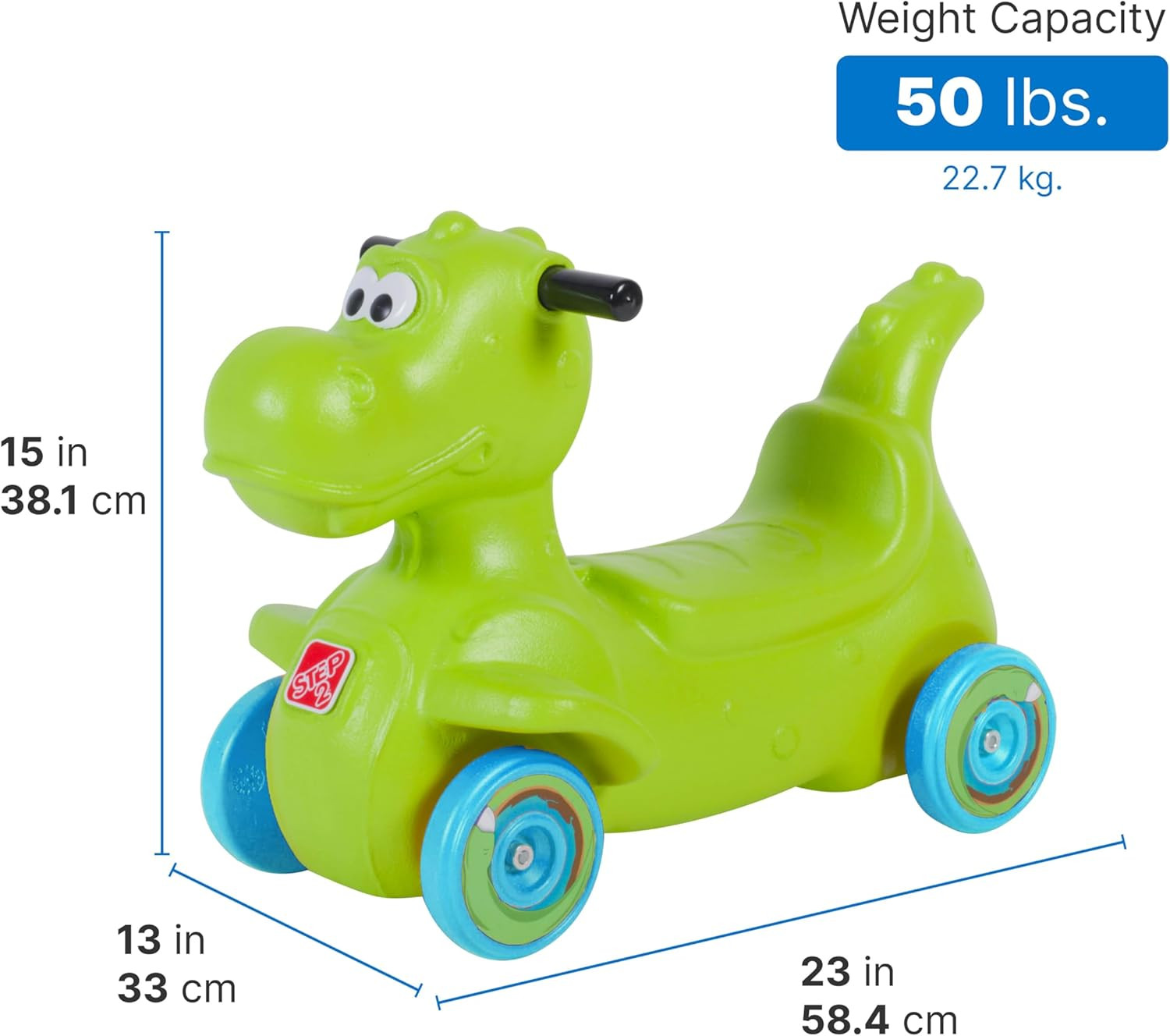 Dino Dash Kids Push Car, Foot Powered Ride on Toy, Practice Balance with 4 Wheel