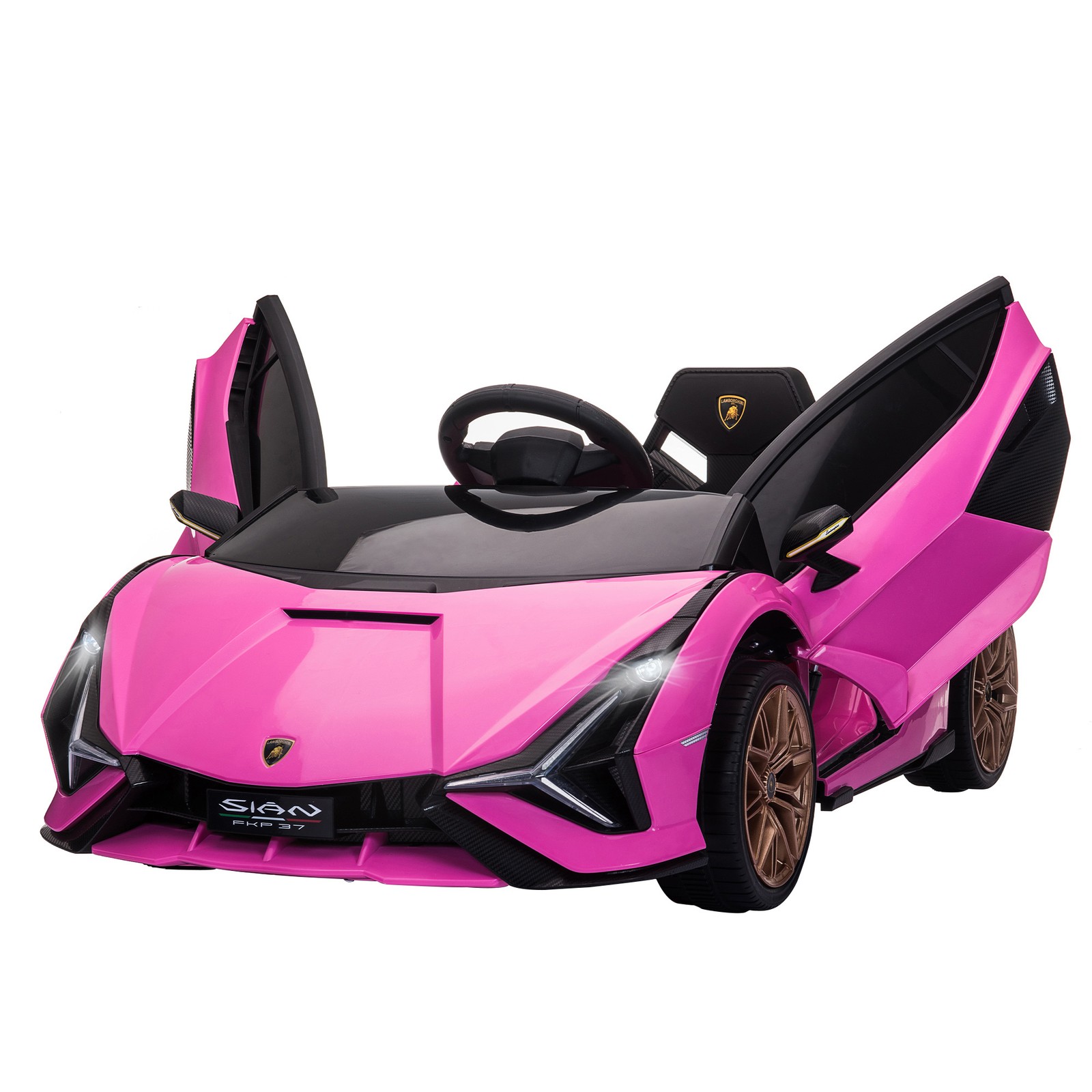 12V Lamborghini SIAN Licensed Electric Car for Kids, Pink