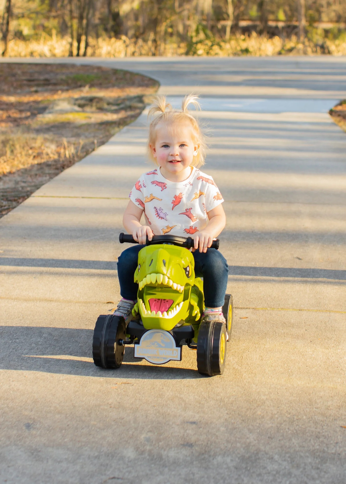 Kids Ride On Toy ATV Quad Bike Jurassic World T-Rex Dinosaur 6V Battery Powered