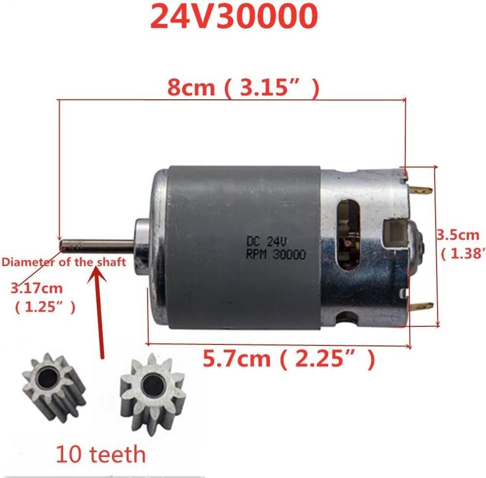 Efficient 24V 30000RPM Electric Motor for Direct Replacement in Ride-On Toys