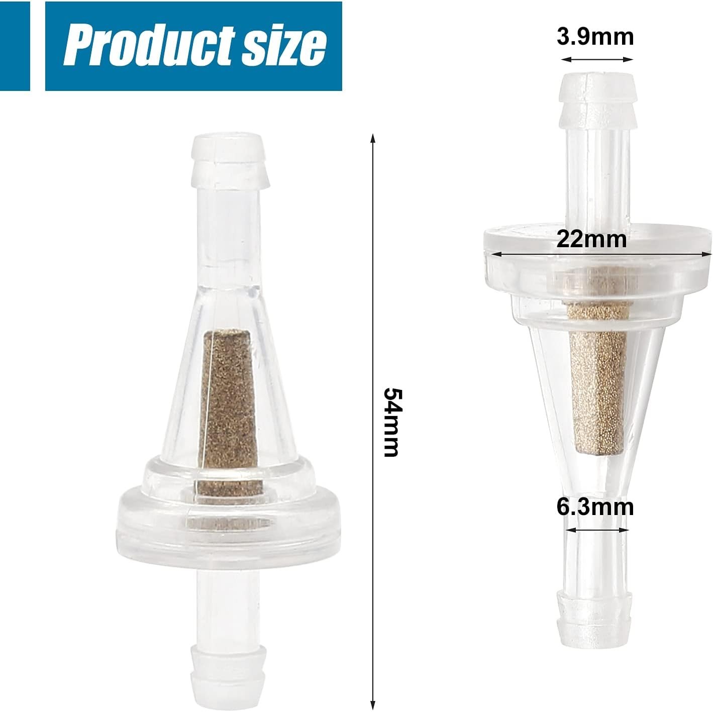 10Pcs 1/4 Inch Motorcycle Clear Gas Inline Fuel Filter Replacement for Dirt B…