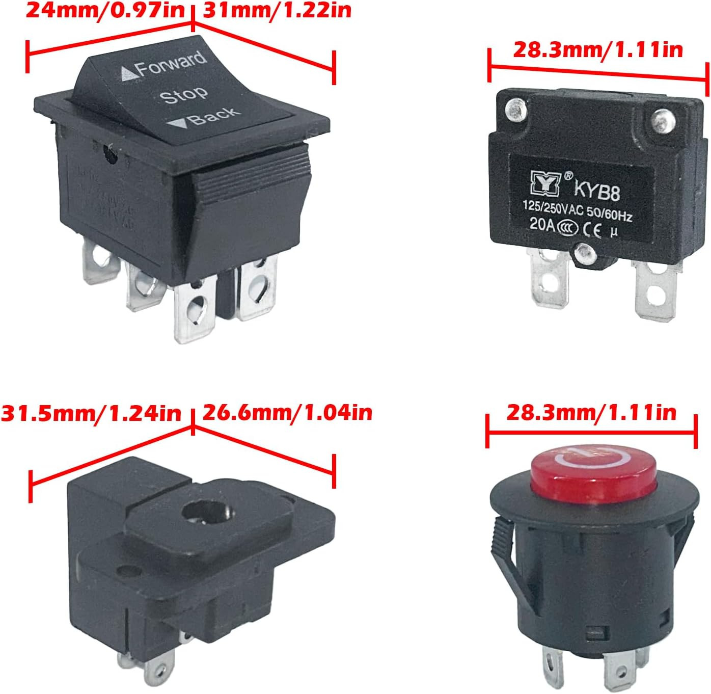 14PCS Set of Switch Kit for Power Wheels Kid’S Ride on Toys Replacement Parts, F