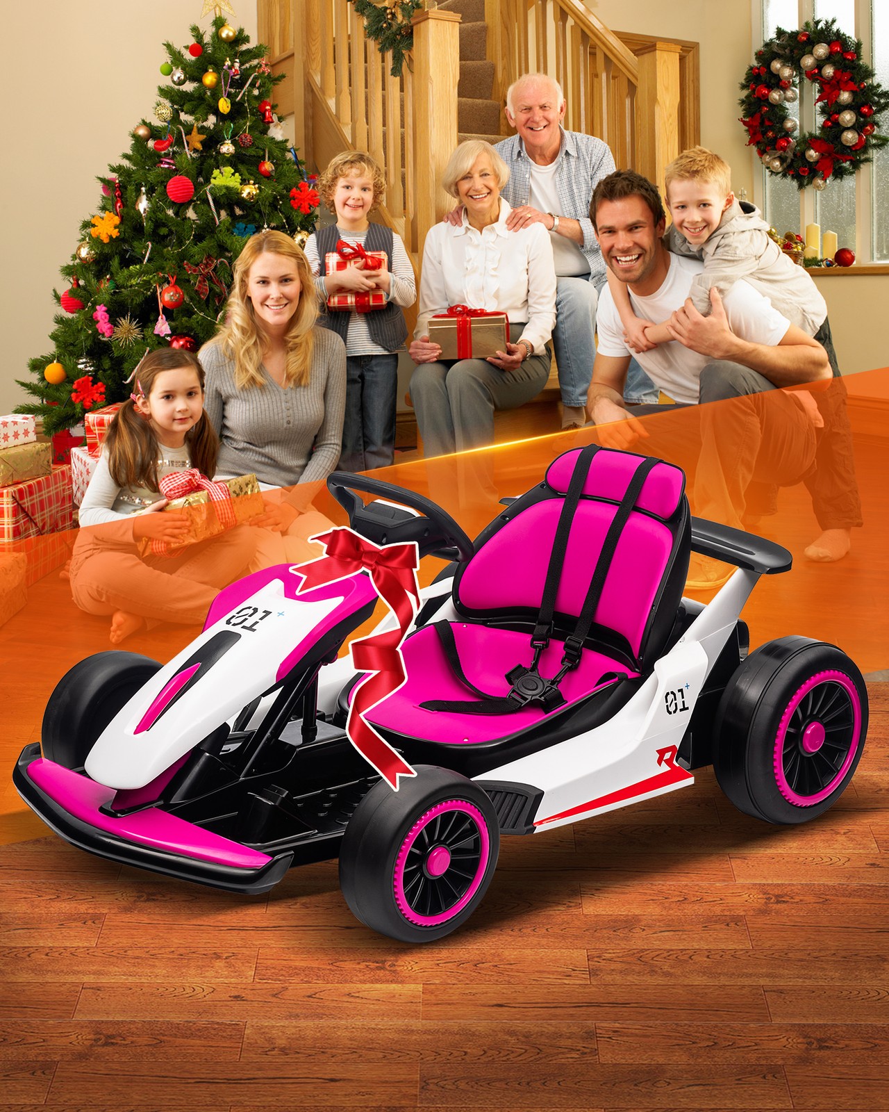 Kids 24V Ride On Toy Go Kart Child Electric Drift Go-Kart w/Long-Lasting Battery