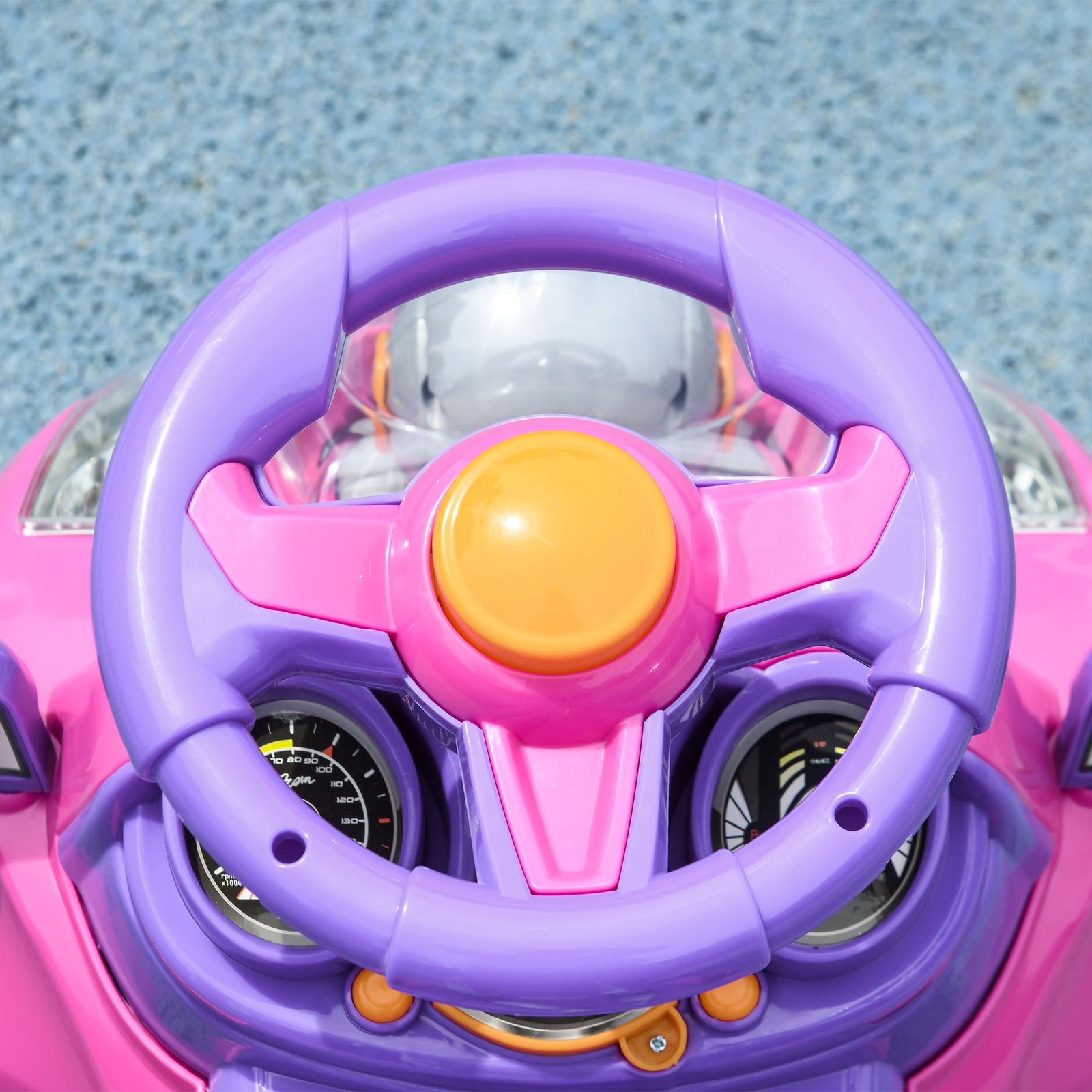 3 in 1 Push Car, Sliding Car with Removable Handle, Music, Horn, Pink